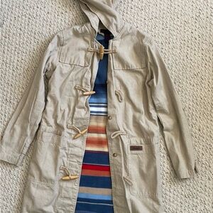 VINTAGE 90’s chore coat with toggles and a fleece liner.